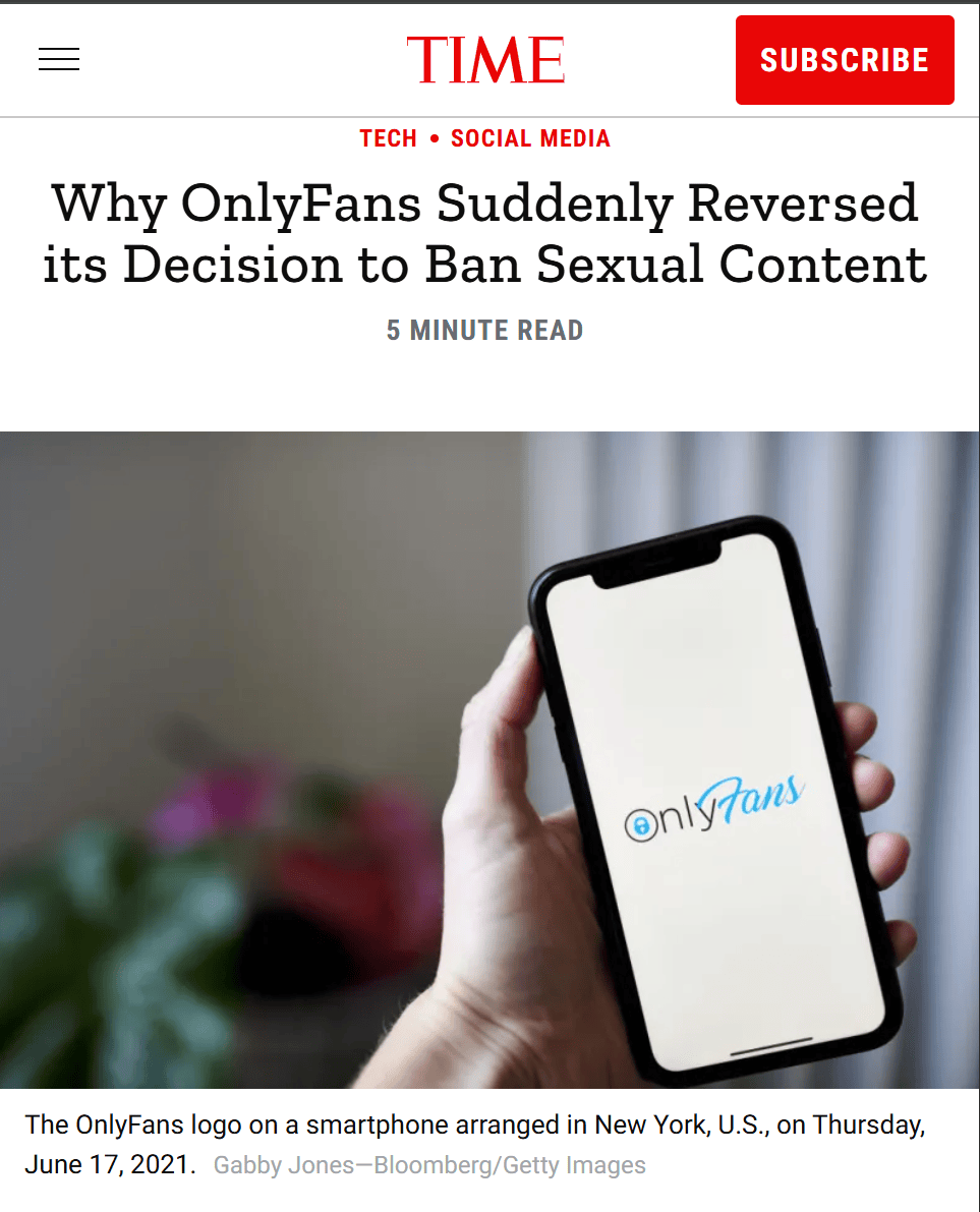 全球最大成人网站OnlyFans卖身了，原来只值这个价？